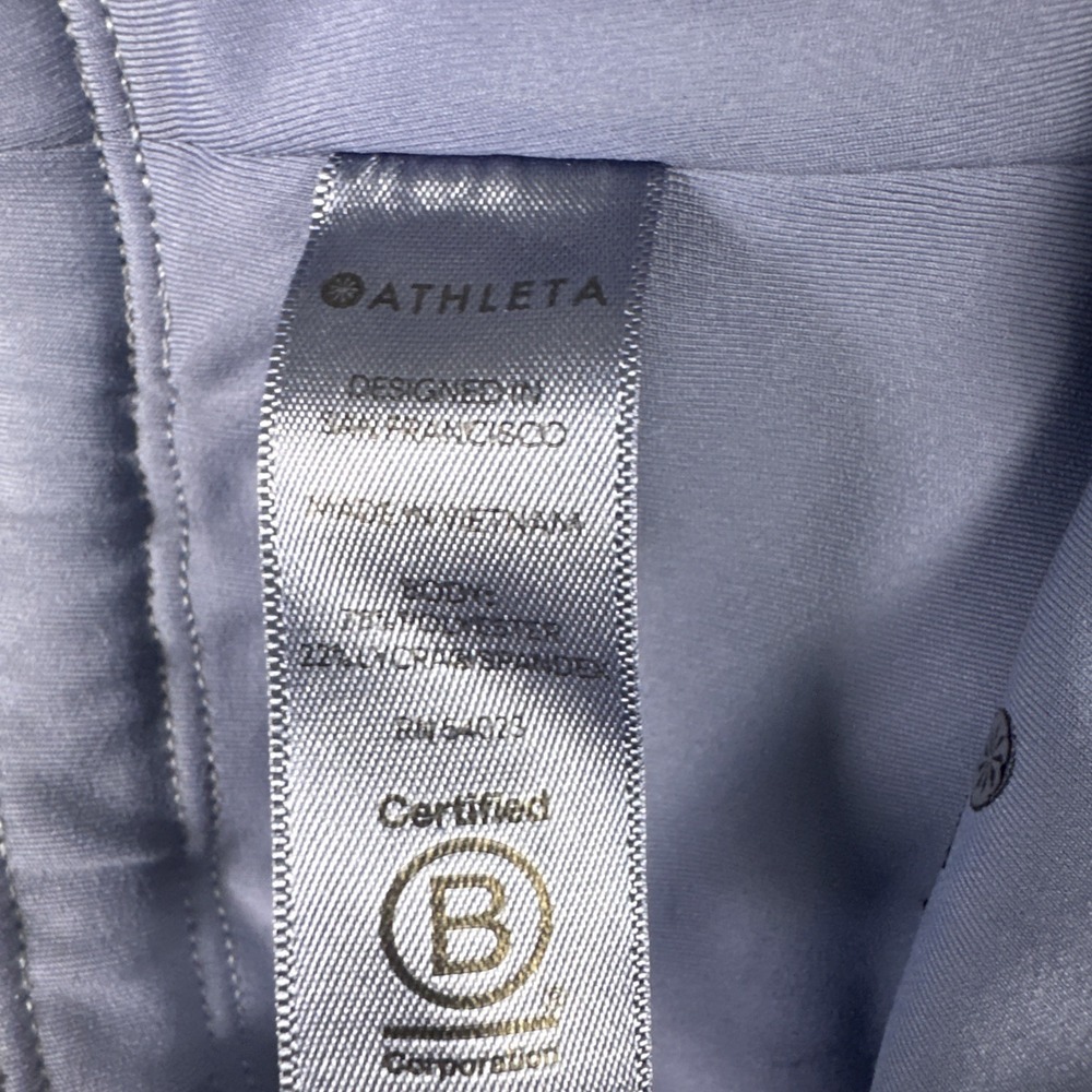 Athleta‎ Leggings Women Size M Blue Contender Lazor Cut Zipper pockets - Picture 15 of 15
